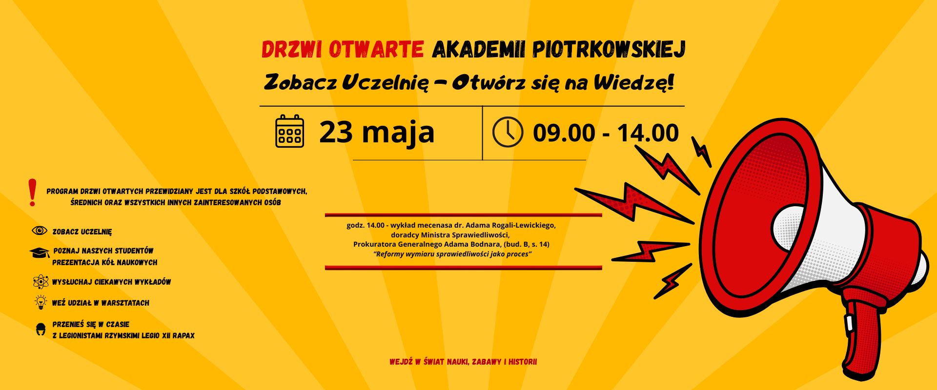 Baner - Dni Otwarte Akademii Piotrkowskiej!