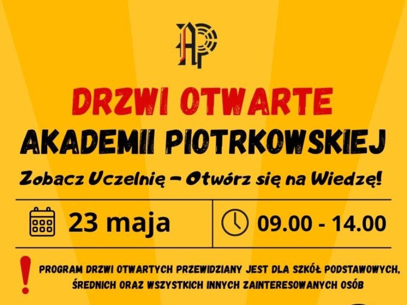 Obrazek ilustrujący - Zbliża się wyjątkowe wydarzenie – Dni Otwarte Akademii Piotrkowskiej!