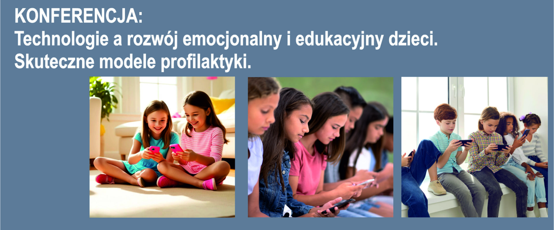 Baner - Konferencja „Technologie a rozwój emocjonalny i edukacyjny dzieci. Skuteczne modele profilaktyki”