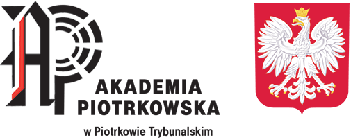 Logo Akademii Piotrkowskiej oraz Godło Polski